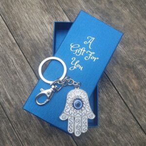 Hand of protection white keyring keychain boxed gift
