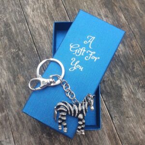 zebra keyring keychain boxed gift