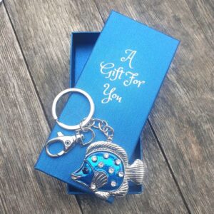 Blue tropical fish seaside keyring keychain boxed gift