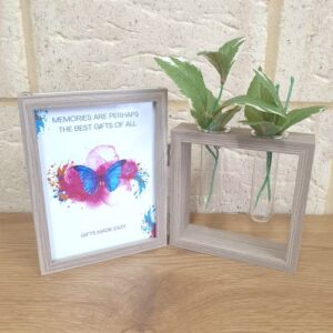 Stand alone planter photo frame wooden gift