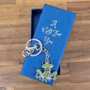 Sitting green frog keychain boxed gift